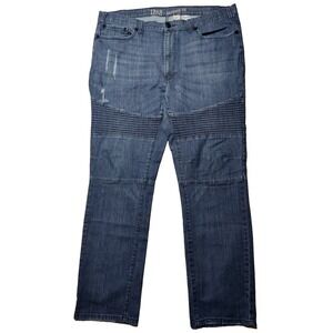 TRUE NATION TAPERED FIT Men 42X32 Stretch Denim Designer Blue Jeans